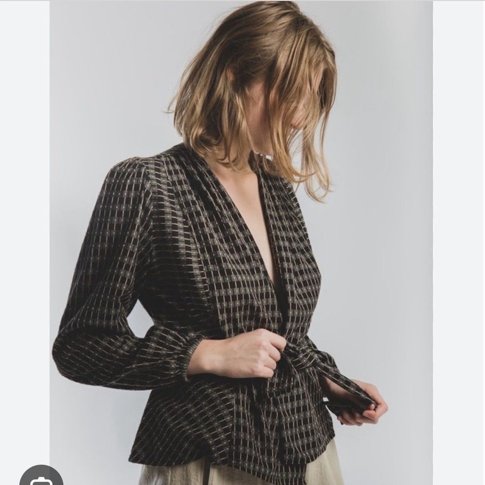 Ace & Jig x Barneys Brooke Jacket Plaid Kimono M Cotton Artisan Open Front